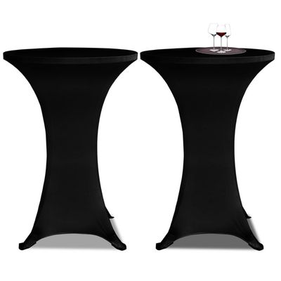 Tidyard Table Covers, 70 cm, Black, Stretch, 2 pcs