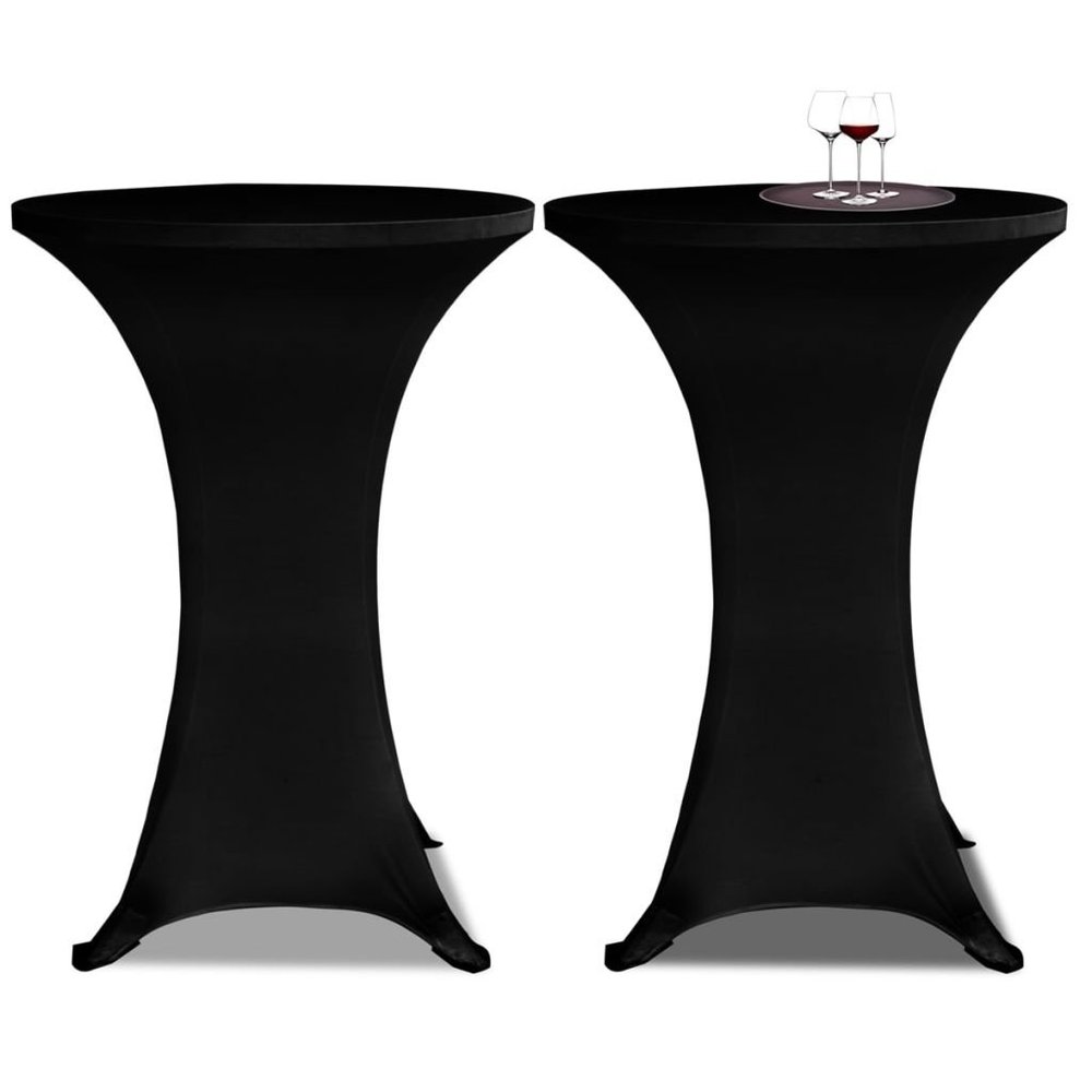 Tidyard Table Covers, 70 cm, Black, Stretch, 2 pcs