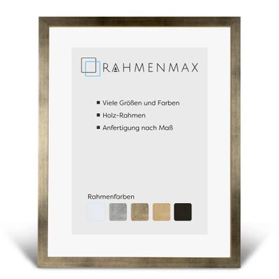 RahmenMax Jersey Wooden Picture Frame 30 x 46 cm, Custom Sizes Available, Gold Puzzle Frame with Acrylic Glass and White Backing