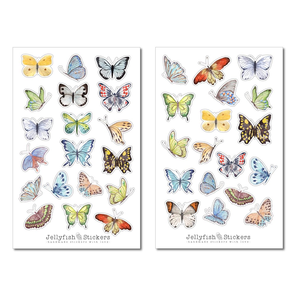 Butterfly Sticker Set - Journal, Planner, Nature & Pastel Stickers