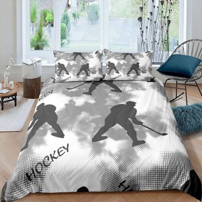 ZZXHG Gray Hockey Bedding Set, 140 x 200 cm