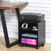 Canmetinee Mobile 2-Tier Printer Stand with Wheels, Black, 50 x 30 x 40 cm view 3