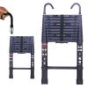3.2 m Black Aluminum Telescoping Ladder with 2 Removable Hooks, EN131, 150 kg Capacity view 1