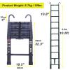 3.2 m Black Aluminum Telescoping Ladder with 2 Removable Hooks, EN131, 150 kg Capacity view 2