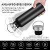 Volhoply 600 ml Stainless Steel Water Bottle, 2-Pack, Double-Wall Vacuum-Insulated, Leakproof, Black view 4