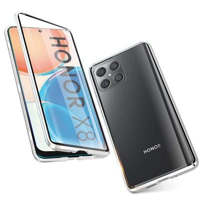 Magnetic Metal Frame Case for HONOR X8 (6.7"), Silver
