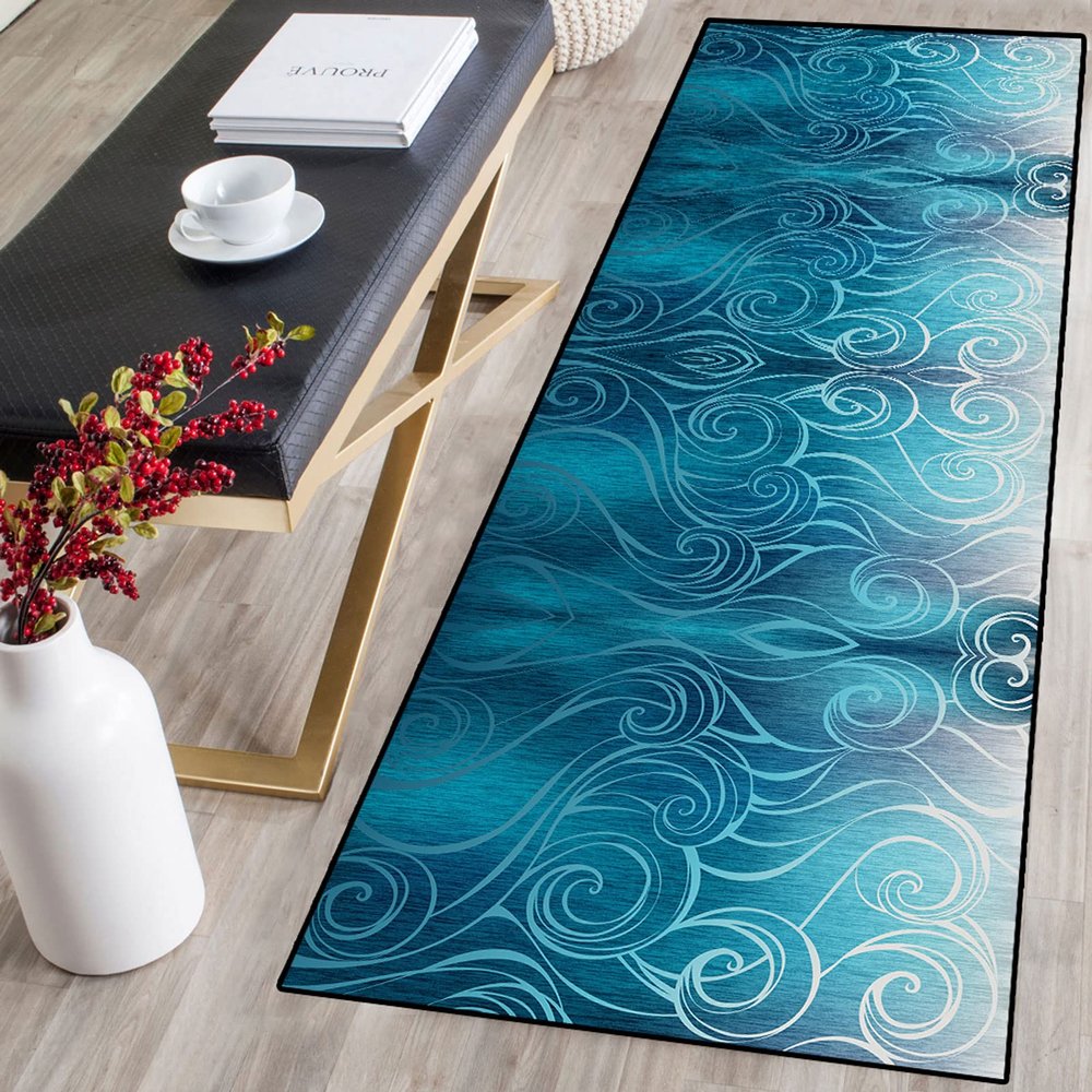 Single Tree Forest Runner Rug, Low-Pile, Colorful, Modern, Non-Slip, Washable