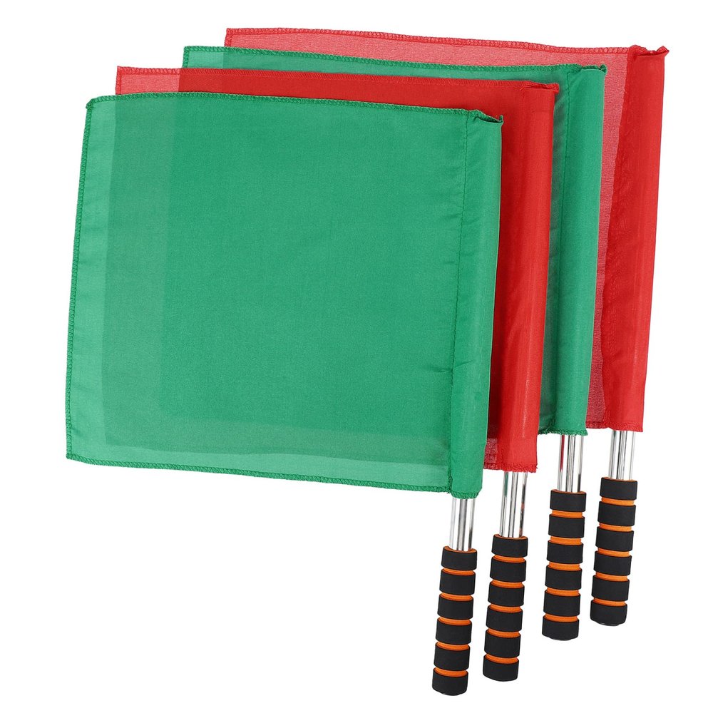 4-Piece Referee Flags, Small Hand Signal Flags for Competitions