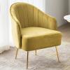 KESHUI Modern Velvet Accent Chair, One Seat, Yellow B view 1