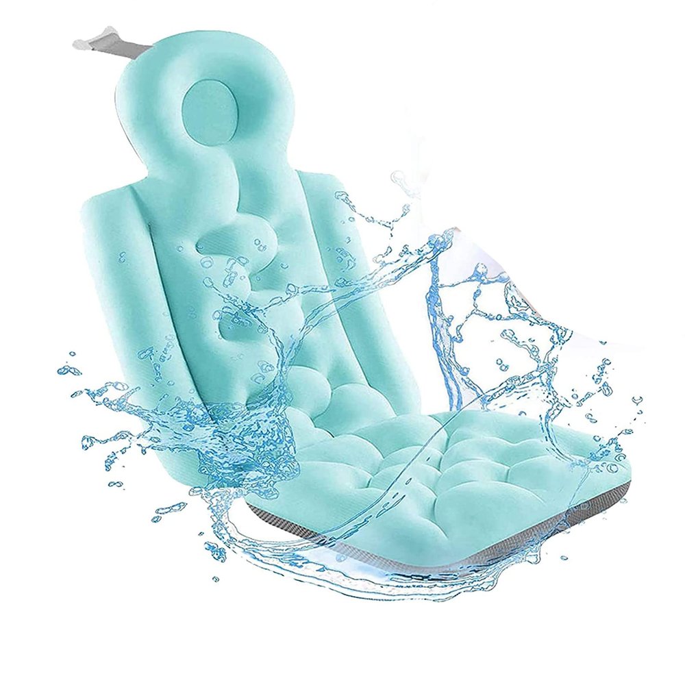 DKULMN Full-Body Bath Pillow, Non-Slip Foldable Cushion, Blue