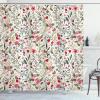 Waterproof Shower Curtain, 69 x 84 in (W x H), Floral Design with Colorful Birds, Roses & Nature Landscape view 1