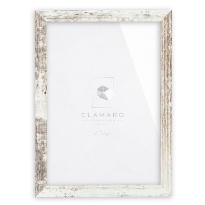 CLAMARO Collage Picture Frame, Vintage White, MDF, 14 x 138 cm, with Acrylic Glass