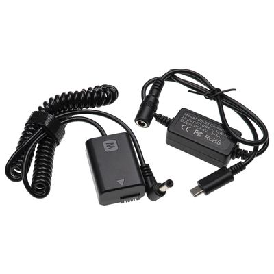 vhbw USB Power Adapter Compatible with Sony Alpha NEX-5D