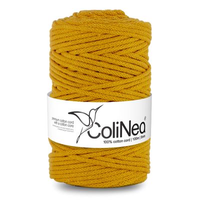 ColiNea 5 mm Cotton Cord with Cotton Core, 100 m, Mustard
