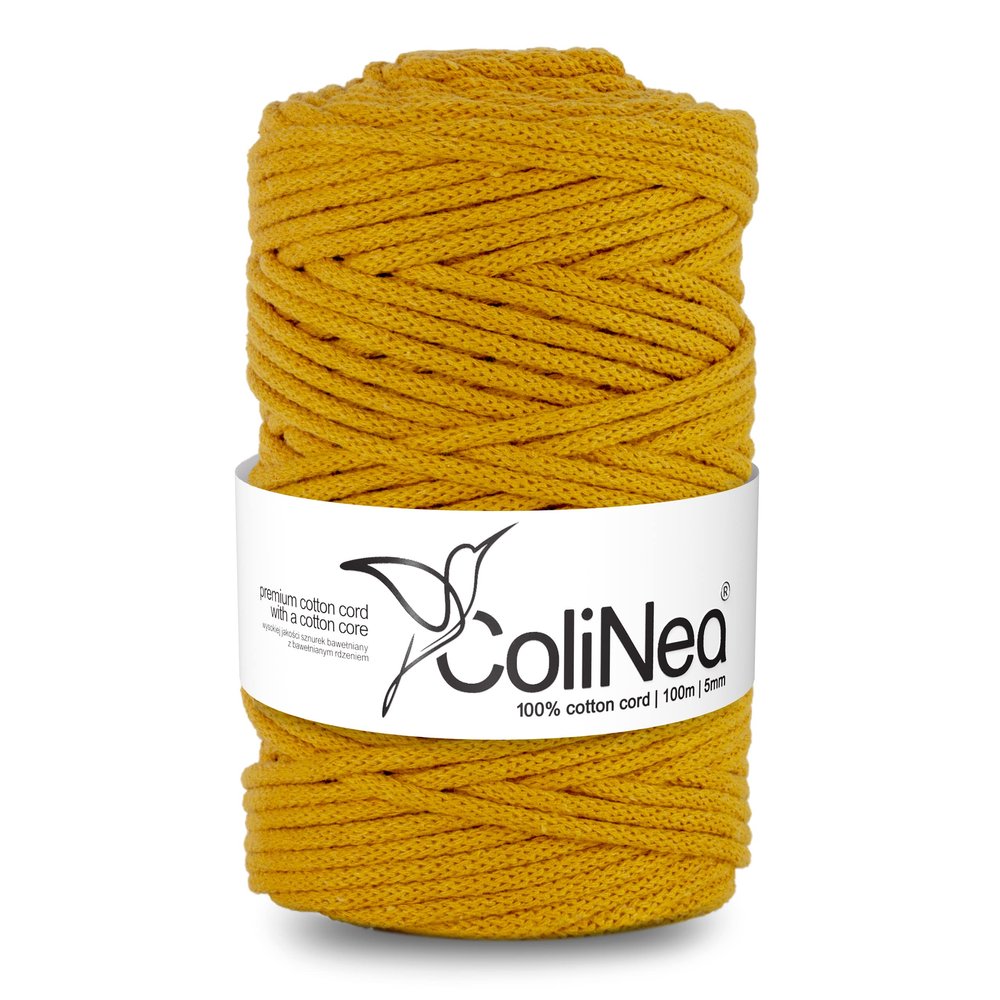 ColiNea 5 mm Cotton Cord with Cotton Core, 100 m, Mustard