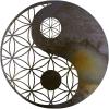 JILIP Yin Yang Geometric Metal Wall Art, Flower of Life Silhouette, 15.7 in/40 cm view 1