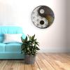 JILIP Yin Yang Geometric Metal Wall Art, Flower of Life Silhouette, 15.7 in/40 cm view 4