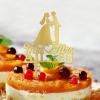 Mrs. & Mrs. Lesbian Wedding Cake Topper, 2-Women Silhouette, Glitter Gold, 15.2 cm view 2