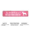 Jack Russell Terrier Street Sign, Customized Dog Rules This House, Vintage Pink Metal Sign view 3