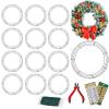 14-Piece Metal Wreath Frames, Dark Green Wire, 14 in. Round Wreath Rings for Christmas, New Year, Parties, Crafts, Valentine's Day and Home Decor view 1