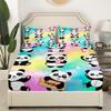 Erosebridal Cartoon Panda 4-Piece Sheet Set for Girls and Boys, Pastel Rainbow Design, Soft Microfiber view 3