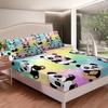 Erosebridal Cartoon Panda 4-Piece Sheet Set for Girls and Boys, Pastel Rainbow Design, Soft Microfiber view 4