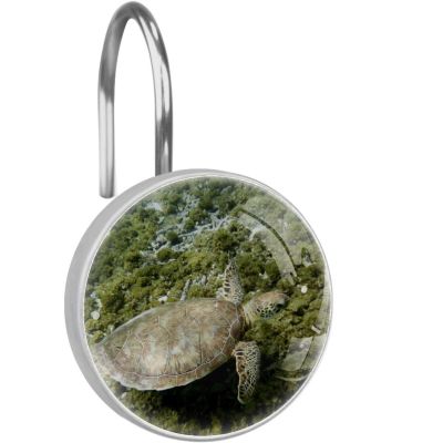 12-Pack Decorative Sea Turtle Shower Curtain Hooks