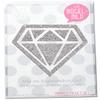 Glitter Diamond Iron-On Appliqué, 10 x 9.1 cm, Silver view 1