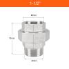 Aurorad BSP Female-to-Male Threaded Union, 304 Stainless Steel Pipe Fitting (1/2"–1 1/2", MF112) view 2