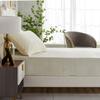 180 x 200 Fleece Velvet Fitted Sheet, White/Beige, for Mattresses up to 25–30 cm view 2