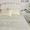 180 x 200 Fleece Velvet Fitted Sheet, White/Beige, for Mattresses up to 25–30 cm view 3