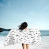 Chickwin 3D Pattern Beach Towel, Large Lightweight Microfiber Towel, Quick-Drying, Portable Rectangular Bath Towel, 80 x 160 cm, White view 3