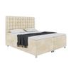 MEBLINI ASTON Box Spring Bed with Storage, Mattress and Topper, Beige Velvet, 180 x 200 cm, H3 view 1