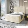 MEBLINI ASTON Box Spring Bed with Storage, Mattress and Topper, Beige Velvet, 180 x 200 cm, H3 view 2