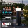 Novatool Anthracite Round Bollard Light with 2-Way Outdoor Socket, Cover and IP44 view 2