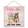 NABRAND Farm Fresh Tulips Dog Signs, Rustic Wood Decor, 30 x 30 cm view 1