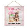 NABRAND Farm Fresh Tulips Dog Signs, Rustic Wood Decor, 30 x 30 cm view 4