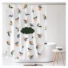 BNNP Peach Fruit Print Polyester Shower Curtain with Hooks, 180 x 200 cm view 1
