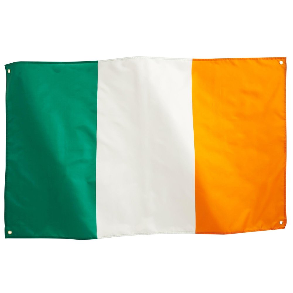Runesol Ireland Flag 3 x 5 ft, 91 x 152 cm, Tricolor Banner, 4 Brass Grommets, Six Nations Rugby, Irish Celebrations, St. Patrick’s Day