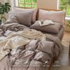 MooMee Bedding Set, Duvet Cover, 100% Washed Cotton, Linen-Like, Textured, Breathable, Soft, Comfortable, Mauve Brown, Oversized King view 4