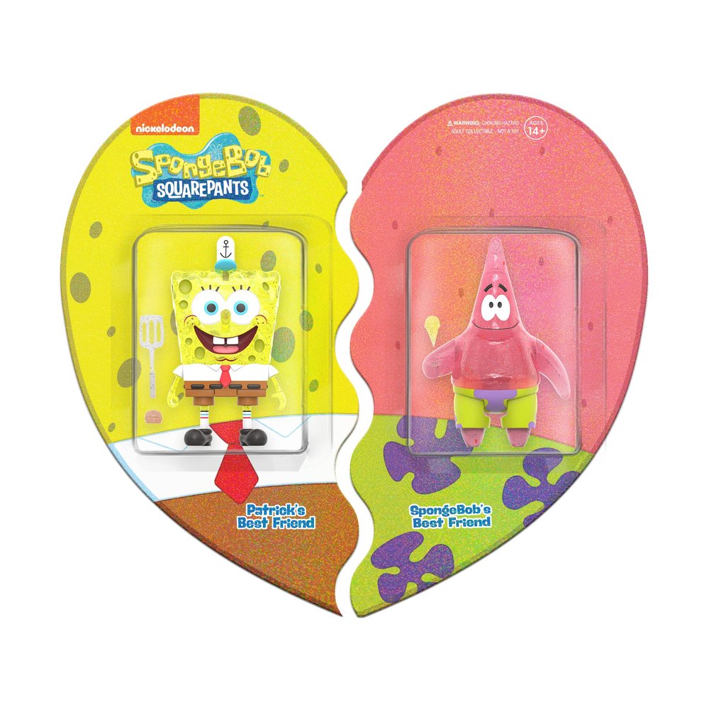Super7 RE-SBOBW01-BAP SpongeBob & Patrick Figures, Multicolor