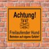 Melis-Folienwerkstatt Caution Sign – Dog Running Free, 30 × 20 cm, Drill Holes, 3 mm Aluminum Composite, 20 VAR, S00017-009-E view 2