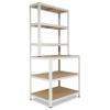 shelfplaza Home 190 x 80 x 60 cm White Workbench Shelving Unit with 6 Shelves view 1