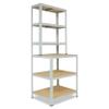 shelfplaza Office 190 x 100 x 60 cm Light Gray Workbench Shelving Unit with 6 Shelves view 1