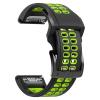 GANYUU 22 mm/26 mm Silicone Easyfit Band for Garmin Fenix 7, 7X, 6, 5, 5 Plus, 935, 945, Fenix 6X, 5X, 3, 3HR, S60 and S62 Watches, Black/Green view 1