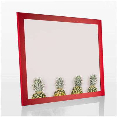 Colorello Deluxe Picture Frame, 24 x 34 cm, Ferrari Red, White Backing, Anti-Glare Acrylic Glass