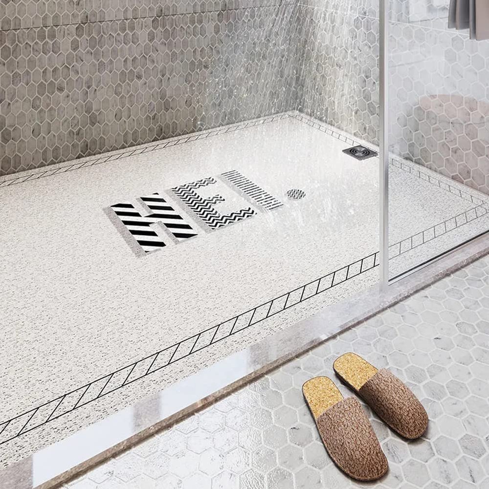 Soft Loofah Shower Mat with Drainage Holes, Non-Slip, Washable