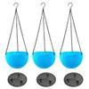 ZhuiKun Hanging Plastic Flower Pots with Drainage Hole, Hanging Planter Basket, Indoor/Outdoor, Blue, PT, 3 Pcs, S view 1