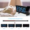 Goshyda Digital Projection Alarm Clock with 180° Rotation, FM Radio and USB Charging, Blue Digits view 4