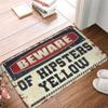 Beware of Hipsters Yellow Indoor/Outdoor Doormat, 65 x 90 cm view 1